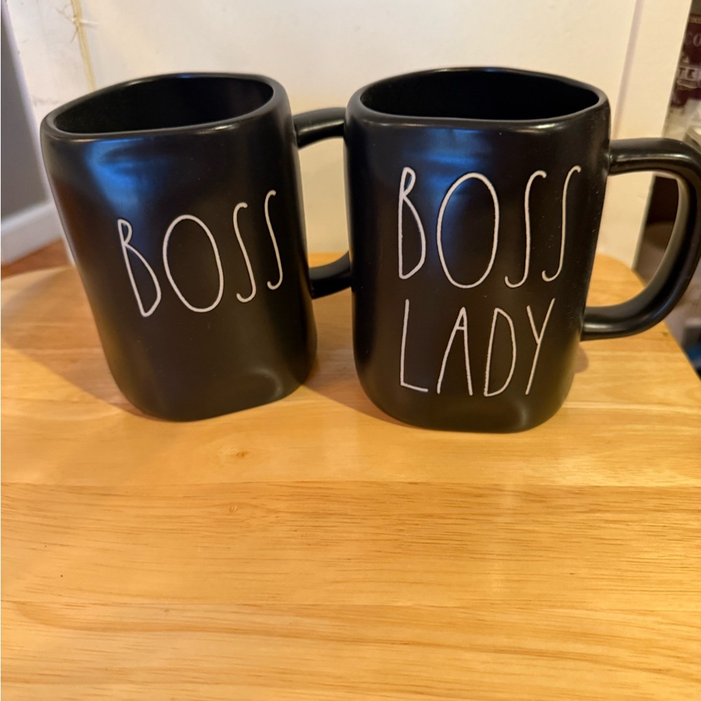 Rae Dunn Black Boss Lady Mug Duo
